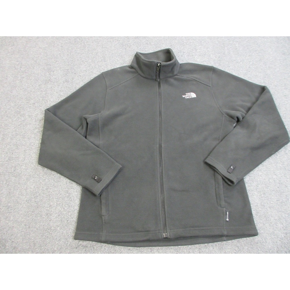 The North Face Jacket Mens Medium Gray Fleece Full Zip FlashDry Zip Pockets